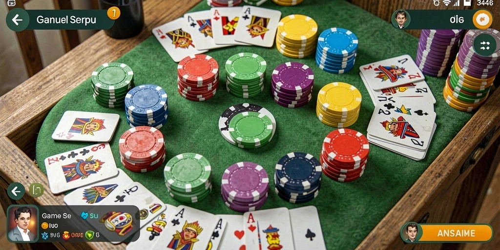 Tampilan screenshot utama 3446 menampilkan gameplay Gaple yang seru.