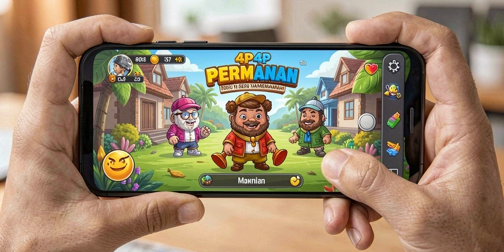 Tampilan menarik dari gameplay 4P4P yang penuh warna.