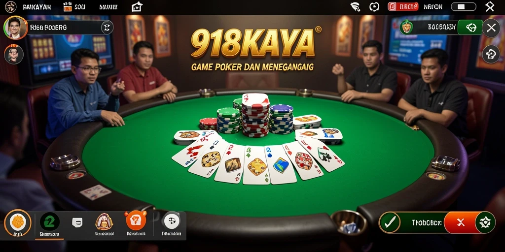 Tampilan gameplay seru di aplikasi Poker 918KAYA.