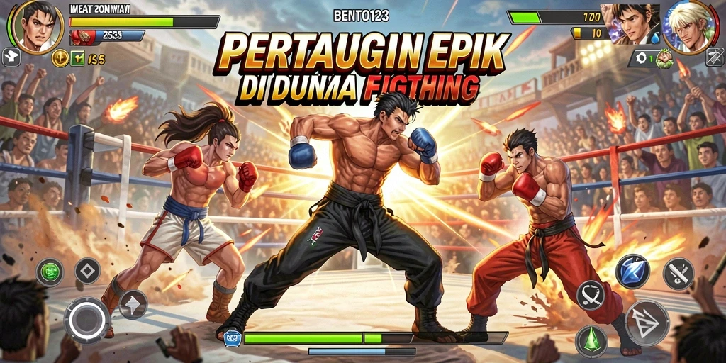 Tampilan pertarungan epik dalam BENTO123 yang penuh aksi.