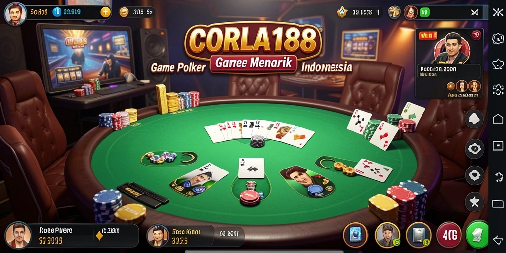 Screenshot gameplay CORLA188 menampilkan pemain bersaing dalam permainan poker.