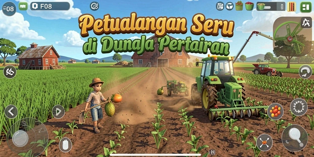 Tampilan gameplay F08 yang menakjubkan tentang dunia pertanian.