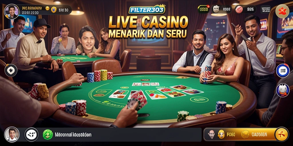 Screenshot gameplay Live Casino yang mendebarkan dari FILTER303.