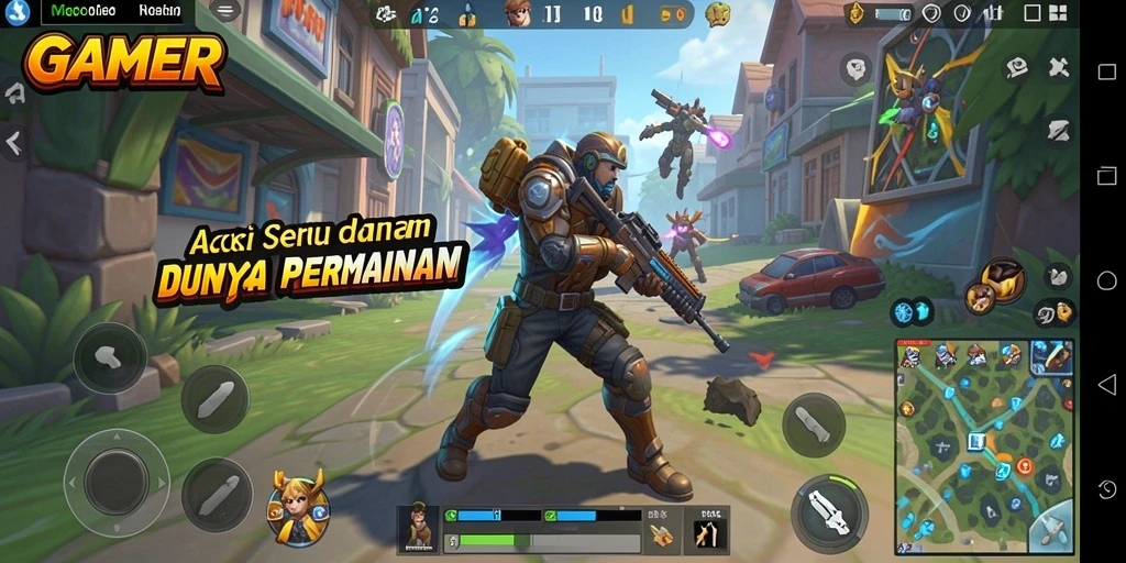 Tangkapan layar GAMERP menunjukkan aksi seru dalam pertempuran.