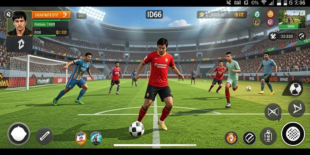 Tampilan gameplay seru dalam ID66 menampilkan aksi olahraga yang mendebarkan.