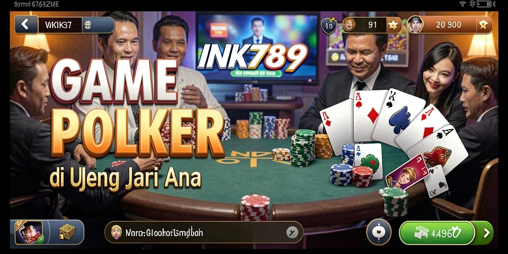 Tampilan utama gameplay Poker INK789 yang seru dan interaktif.