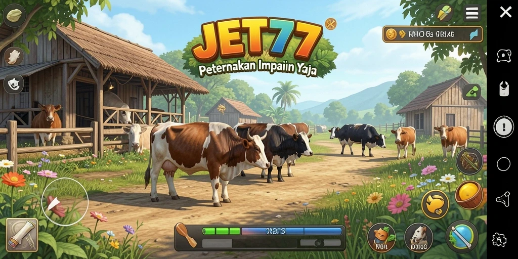 Tampilan gameplay menarik dari JET77 dengan aktivitas bertani.