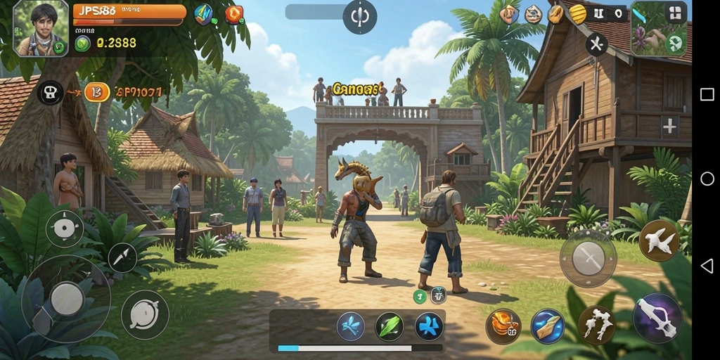 Tampilan gameplay menyenangkan dari JPS88 yang penuh warna.