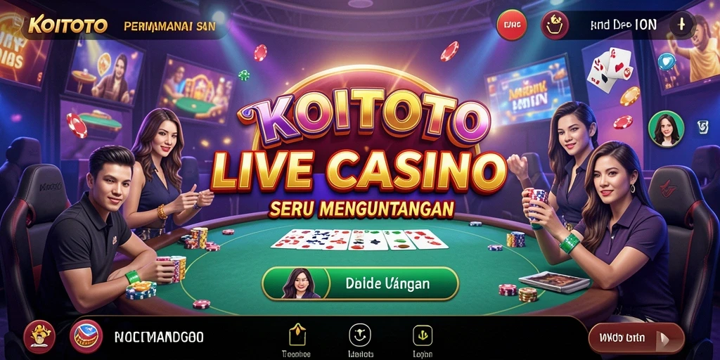 Screenshot gameplay KOITOTO menampilkan dealer profesional dalam aksi.