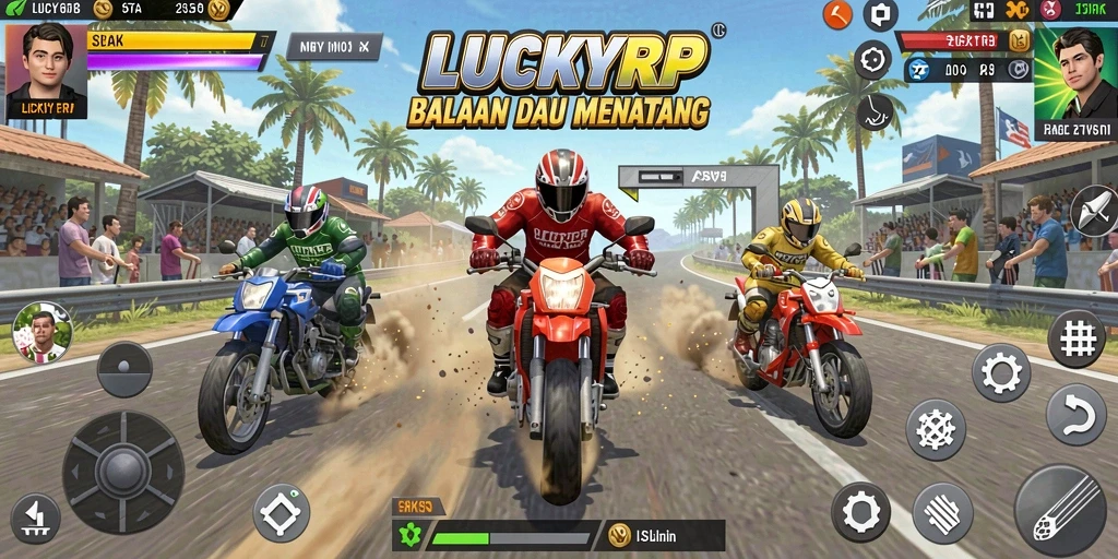 Tampilan gameplay Racing yang mendebarkan dan menantang di LUCKYRP.