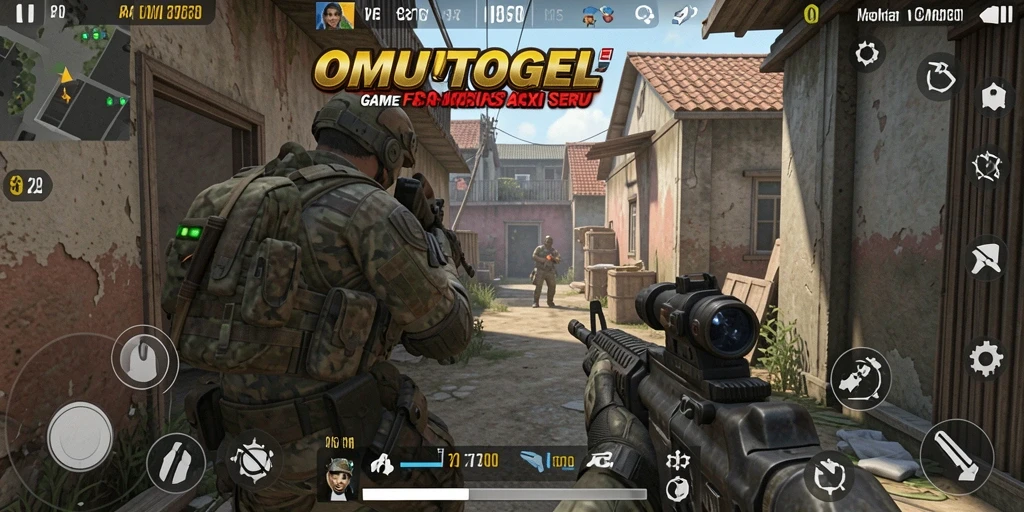 Gameplay seru di OMUTOGEL dengan aksi tembak-menembak intens.
