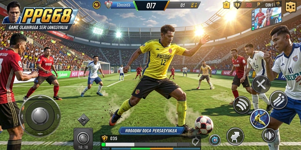 Tampilan gameplay PGG68 dengan karakter yang sedang bertanding.