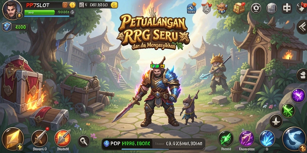 Screenshot utama PP7SLOT menunjukkan pertarungan epik dalam dunia RPG.