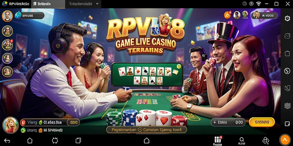 Tampilan gameplay Live Casino yang mendebarkan di RPVIP8.