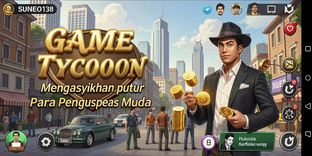 Screenshot utama SUNEO138 dengan tampilan gameplay Tycoon yang menarik.